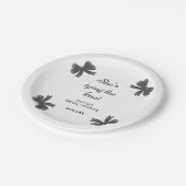 Black Bow Sie bindet das Brautparty des Knotens Pappteller (Schrägansicht)