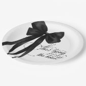Black Bow Sie bindet das Brautparty des Knotens Pappteller (Schrägansicht)
