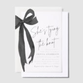 Black Bow Sie bindet das Brautparty des Knotens Pergament Einladungen (Versetzt)