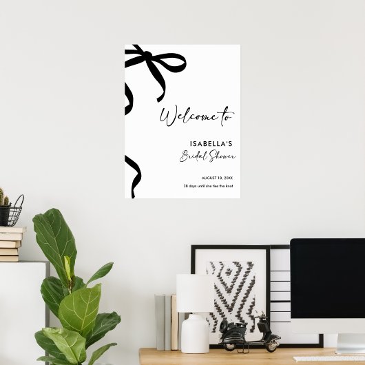 Black Bow Sie bindet das Brautparty des Knotens Poster (Heimbüro)