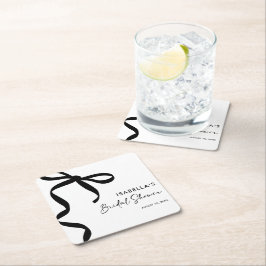 Black Bow Sie bindet das Brautparty des Knotens Rechteckiger Pappuntersetzer