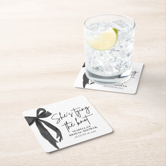 Black Bow Sie bindet das Brautparty des Knotens Rechteckiger Pappuntersetzer (Vor Ort)