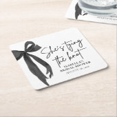 Black Bow Sie bindet das Brautparty des Knotens Rechteckiger Pappuntersetzer (angewinkelt)