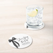 Black Bow Sie bindet das Brautparty des Knotens Runder Pappuntersetzer (Vor Ort)