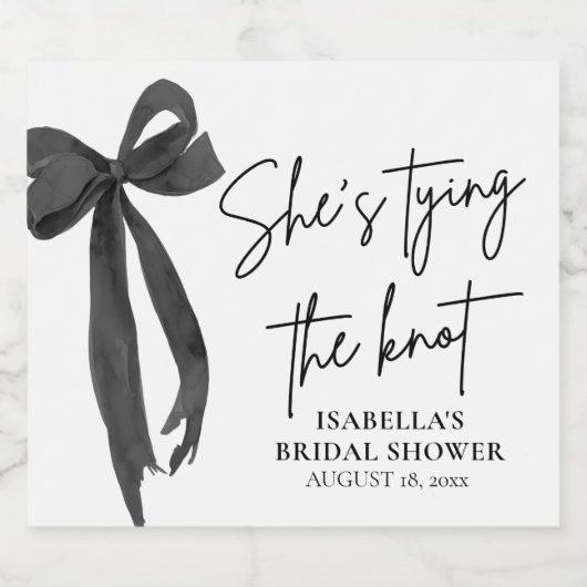 Black Bow Sie bindet das Brautparty des Knotens Schaumweinetikett (Einzelnes Label)