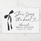 Black Bow Sie bindet das Brautparty des Knotens Schaumweinetikett (Einzelnes Label)