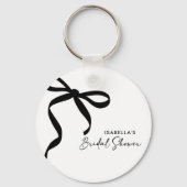Black Bow Sie bindet das Brautparty des Knotens Schlüsselanhänger (Vorderseite)