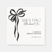 Black Bow Sie bindet das Brautparty des Knotens Serviette (Vorderseite)