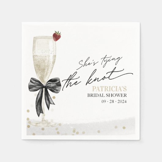 Black Bow Sie bindet das Brautparty des Knotens Serviette (Vorderseite)