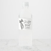 Black Bow Sie bindet das Brautparty des Knotens Wasserflaschenetikett (Vorderseite)