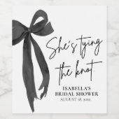 Black Bow Sie bindet das Brautparty des Knotens Weinetikett (Einzelnes Label)