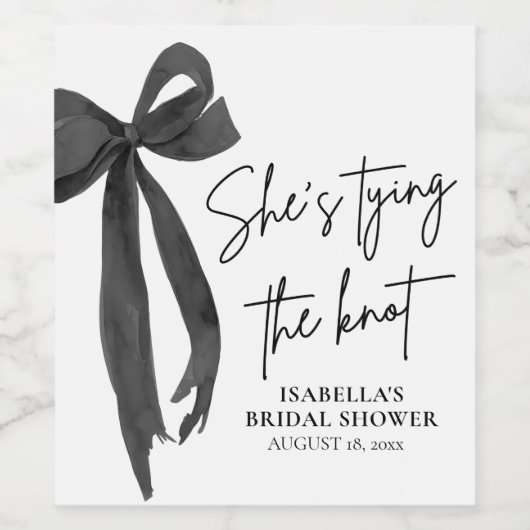 Black Bow Sie bindet das Brautparty des Knotens Weinetikett (Einzelnes Label)