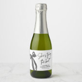 Black Bow Sie bindet das Brautparty Mini des Knote Schaumweinetikett (Vorderseite)