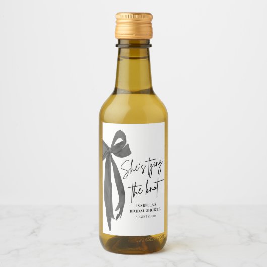 Black Bow Sie bindet das Brautparty Mini des Knote Weinetikett (Vorderseite)