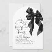 Black Bow Sie bindet das Foto des Knochen-Brautpar Einladung (Vorderseite)