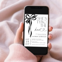 Black Bow Sie bindet das QR-Brautparty des Knotens Einladung