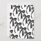 Black Bow Sie bindet den Brunch von Knot Bridal Einladung (Rückseite)