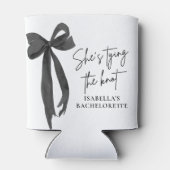 Black Bow Sie bindet den Knoten Bachelorette Dosenkühler (Rückseite)