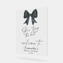 Black Bow Sie bindet den Knoten Bridal Willkommen Acrylschild