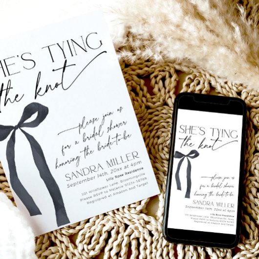 Black Bow Sie bindet den Knoten Goth Brautparty Einladung