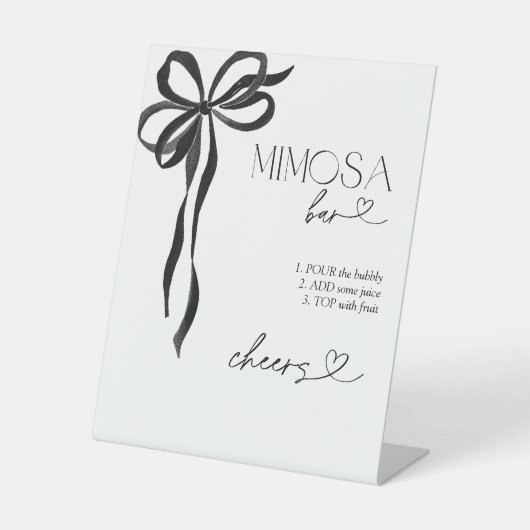 Black Bow Sie bindet den Knoten Mimosa Bar Sockelschild (Vorderseite)