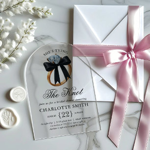 Black Bow - Sie heiratet Brautparty Acryleinladungen