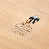 Black Bow - Sie heiratet Brautparty Acryleinladungen (Ablage )