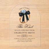 Black Bow - Sie heiratet Brautparty Acryleinladungen (Vorderseite)