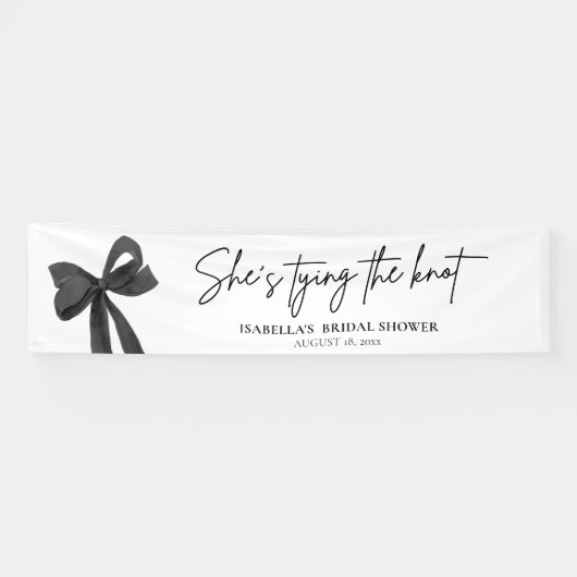 Black Bow - Sie heiratet Brautparty Banner (Horizontal)