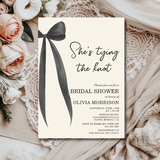 Black Bow - Sie heiratet: Brautparty Einladung