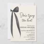Black Bow - Sie heiratet: Brautparty Einladung (Vorderseite)