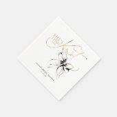 Black Bow - Sie heiratet: Brautparty Serviette (Ecke)