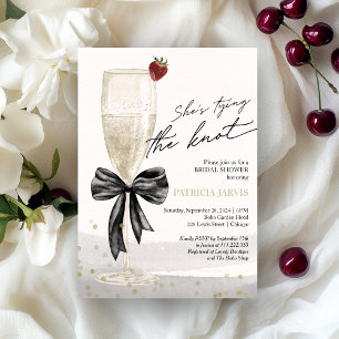 Black Bow - Sie heiratet Bridal Brunch Einladung