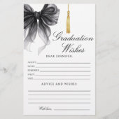 Black Bow Tassel Graduation Advice and Wishes Card (Vorderseite)