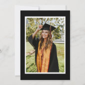 Black Bow Tassel Modern College Graduation Photo Einladung (Rückseite)
