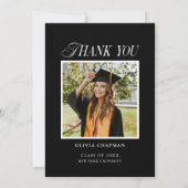 Black Bow Tassel Modern Graduation Party Photo Dankeskarte (Rückseite)