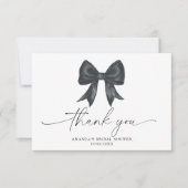 Black Bow Thank you Bridal shower  Dankeskarte (Vorderseite)