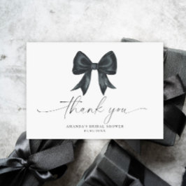 Black Bow Thank you Bridal shower  Dankeskarte