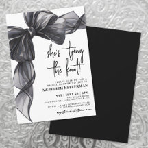 Black Bow Tying The Knot Bridal Shower