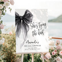 Black Bow Tying the Knot Bridal Shower Welcome