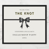 Black Bow Tying the Knot Engagement Schaumweinetikett (Einzelnes Label)
