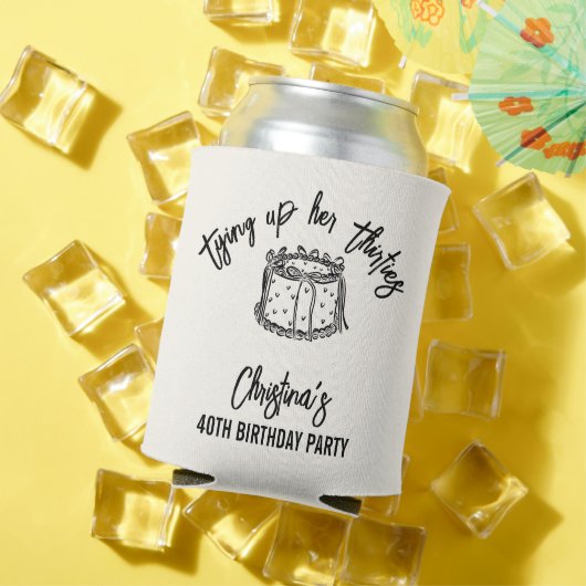 Black Bow Tying Up Her Thirties 40th Birthday Dosenkühler (In Situ Sommer)