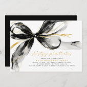 Black Bow Tying Up Her Thirties 40Th Birthday Einladung (Vorne/Hinten)