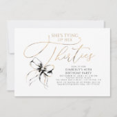 Black Bow Tying up Her Thirties 40th Birthday  Einladung (Vorderseite)