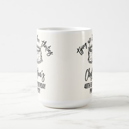 Black Bow Tying Up Her Thirties 40th Birthday Kaffeetasse (Mittel)