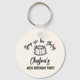 Black Bow Tying Up Her Thirties 40th Birthday Schlüsselanhänger