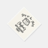 Black Bow Tying Up Her Thirties 40th Birthday Serviette (Ecke)