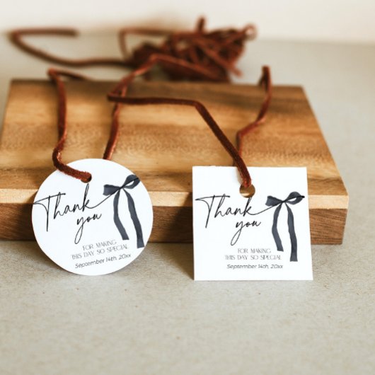 Black Bow Vielen Dank Brautparty Gothic Gefallen Geschenkanhänger