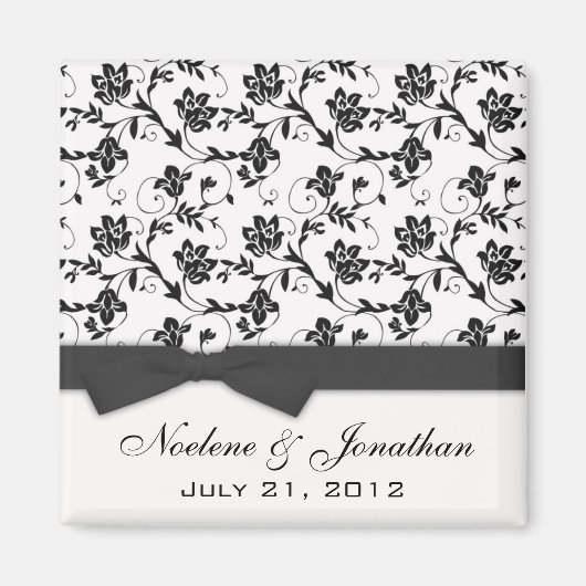 Black Bow Wedding Blume Magnet (Vorne)