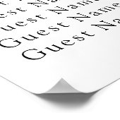 Black Bow Wedding Chart Poster (Ecke)